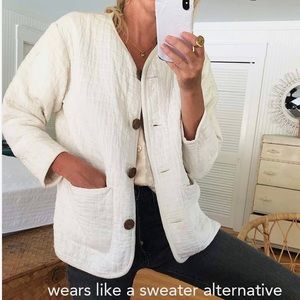 India Quilted Jacket - Cloud White Organic